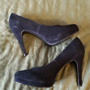 Black faux suede shoes